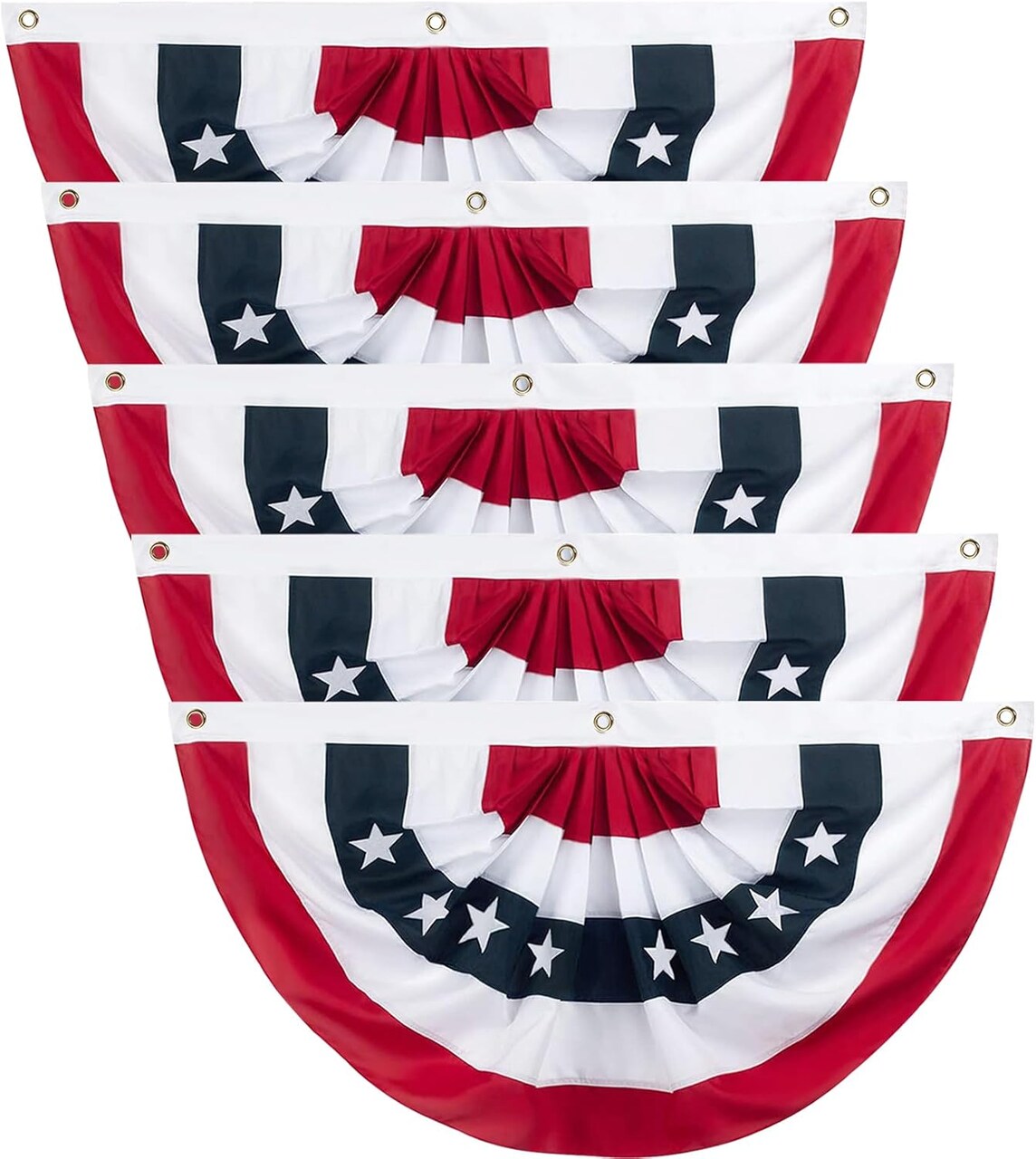 American Flag Bunting,Usa Pleated Fan Flag,2x4 Ft Half Flags Banner